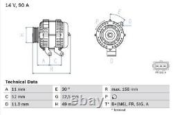 Alternator fits MAZDA 2 DY 1.2 03 to 07 FUJA Bosch C40118300 C40118300A Quality