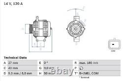 Alternator fits PEUGEOT 3008 0U 1.6 09 to 16 Bosch V75764218002 V75769218003
