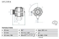 Alternator fits RENAULT LAGUNA DT, Mk3 1.5D 07 to 15 Bosch 231002543R 7711368727