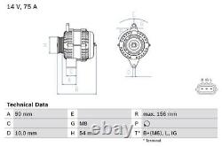 Alternator fits SUZUKI SWIFT RS 413 1.3 05 to 14 M13A Bosch 3140084E00 Quality